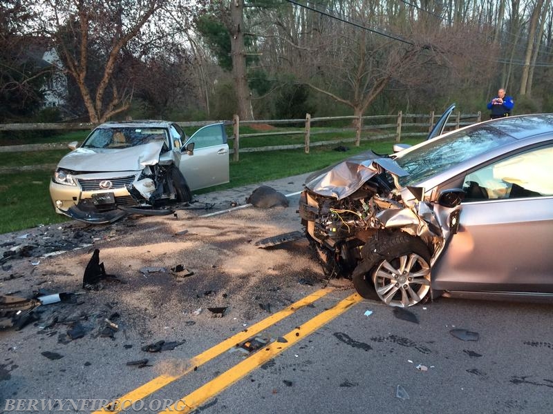 Head on Crash Injures Two in Easttown - Berwyn Fire Company