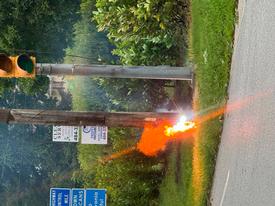 Power line down in the area of Sugartown Rd. and Waterloo Rd. in Easttown Township. 